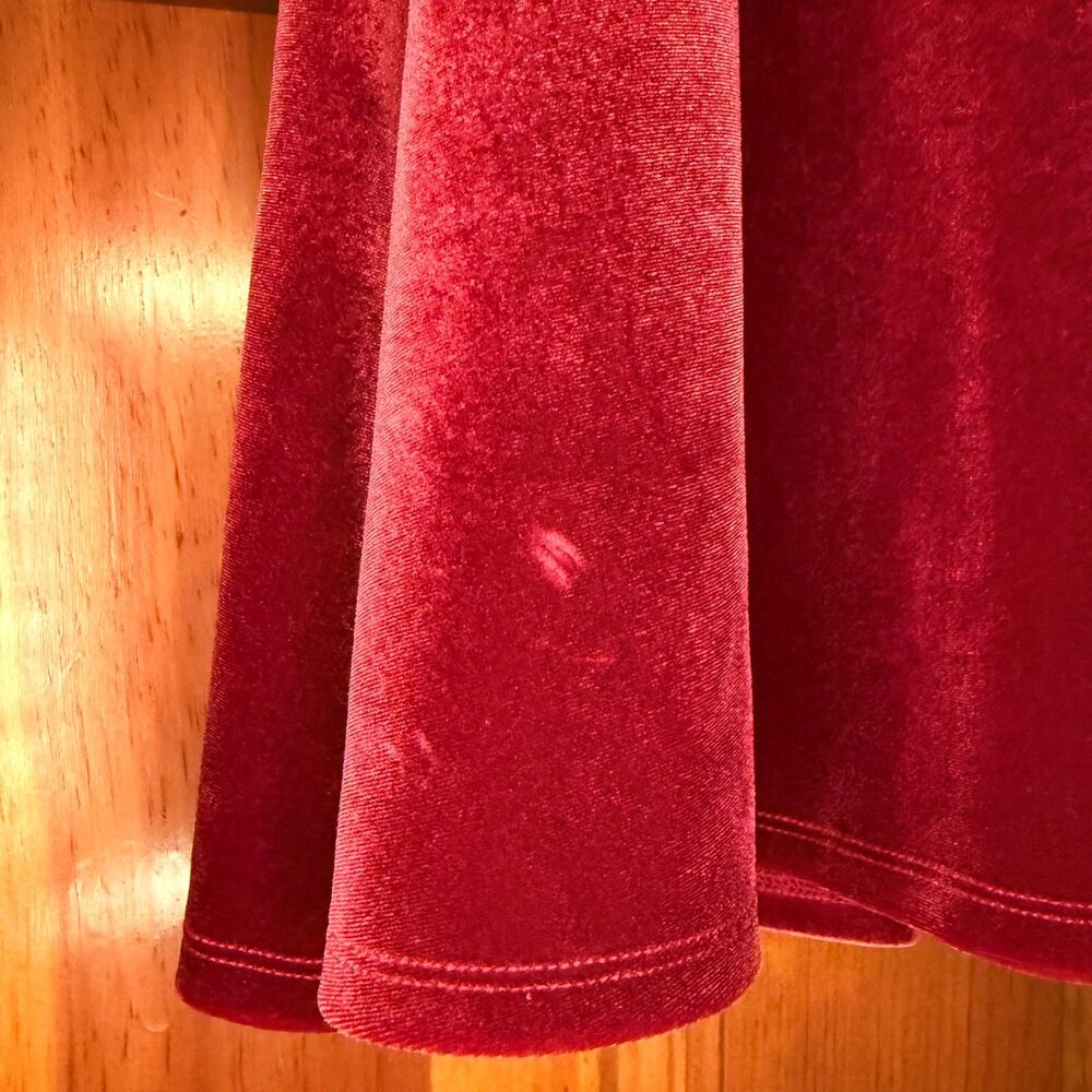 Abercrombie & Fitch Red Velvet Mock Neck Swing Top Burgundy Red Women's Size XS